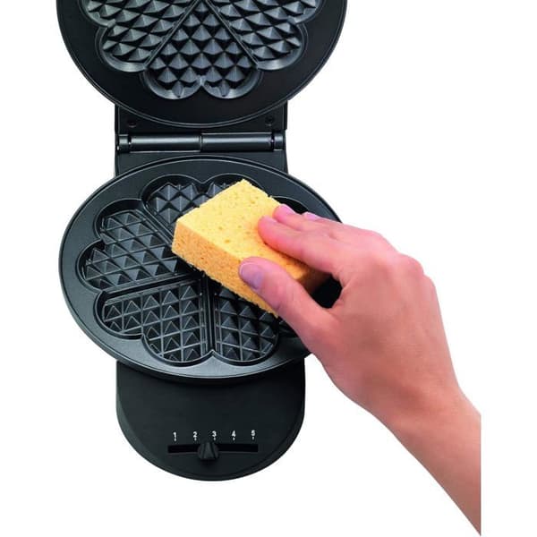 Våffeljärn - TEFAL - WM 310D - 1000 W - Borstat rostfritt stål - Non-stick beläggning - Svart