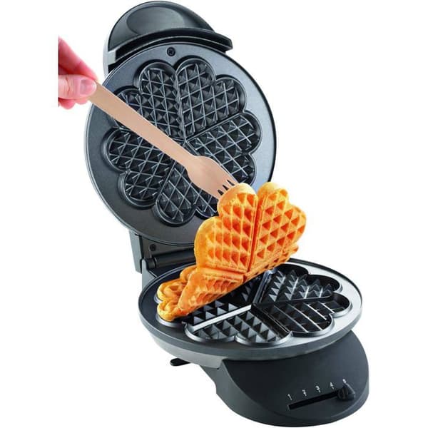 Våffeljärn - TEFAL - WM 310D - 1000 W - Borstat rostfritt stål - Non-stick beläggning - Svart