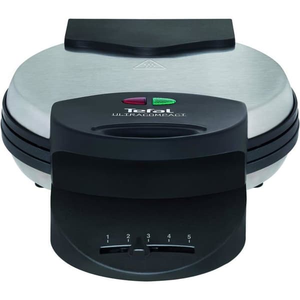 Våffeljärn - TEFAL - WM 310D - 1000 W - Borstat rostfritt stål - Non-stick beläggning - Svart