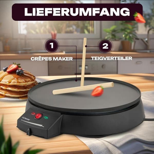 Crepjärn - Bomann - CM 2221 CB - Ø 29 cm - 900 W - Non-stick