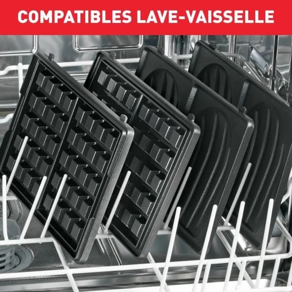 TEFAL Våffelbryggare + 2 smörgås- och våffelaskar, Non-stick tallrikar, Praktisk förvaring, Snack Collection SW853D12