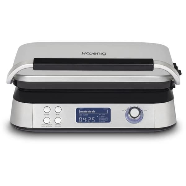 HKoeNIG Våffeljärn - GFX800 - 12x12,5" Tillagningsyta - 5 Tillagningsprogram - Non-stick Beläggning - 1600W