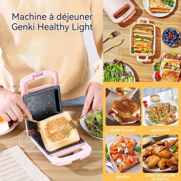 INN Gaufrier platta för matlagning 108x135mm 600W dubbel sidas uppvärmning non-stick smörgåsgrill frukostmaskin