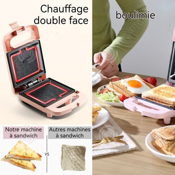 INN Gaufrier platta för matlagning 108x135mm 600W dubbel sidas uppvärmning non-stick smörgåsgrill frukostmaskin
