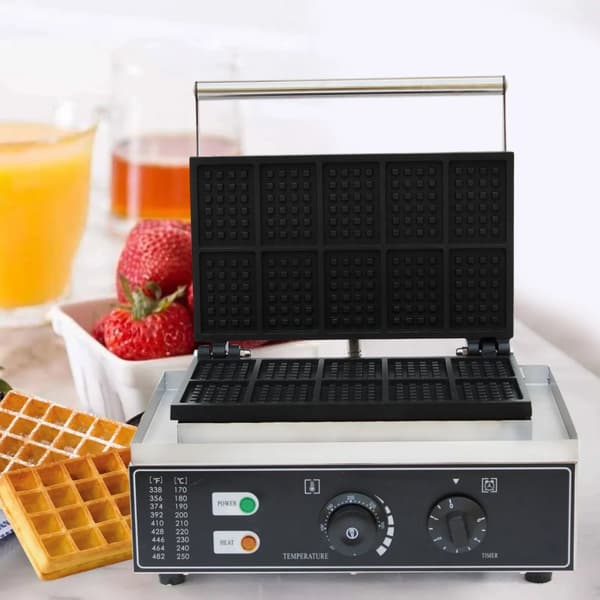 Vaffeljern, 1500W effekt, temperaturkontrol 50~300℃,sort