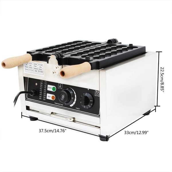 Kommersiel Vaffeljern, 1500W Effekt, Non-Stick Teflon Belægning,3, Sølv