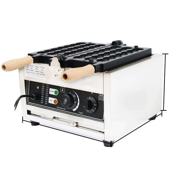 Kommersiell Våffeljärn, 1500W Effekt, Non-Stick Teflonbeläggning,Silver, 3