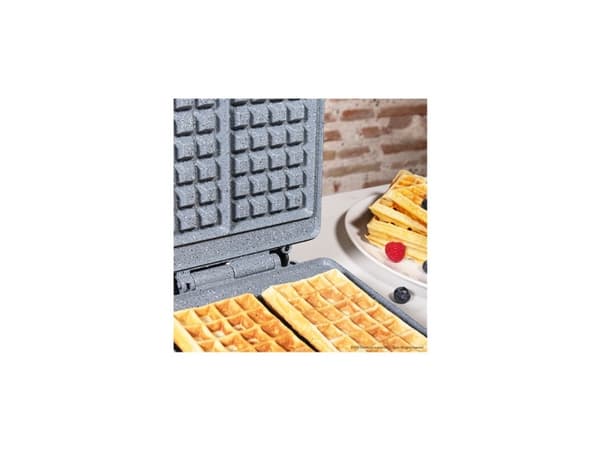 Cecotec Fun Gofrestone Double, 2 våffla/våfflor, Rektangulär, Grå, Vit, 1200 W, 220-240 V, 50-60 hz