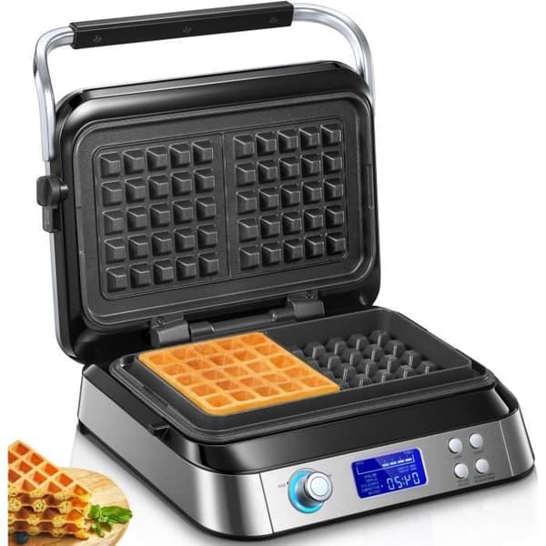 Gaufrier - FOHERE - Dubbel Intelligent Pro - 1600 W - 5 Program - Rostfritt Stål