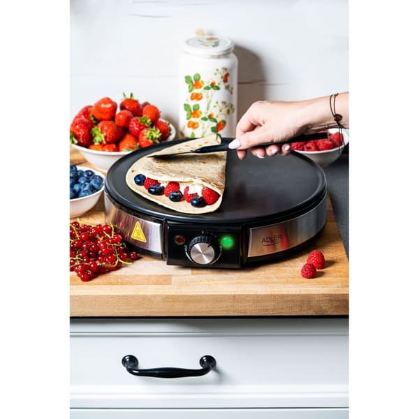Crepe Maker, 30 cm diameter, non-stick beläggning, justerbar temperatur Adler AD3058 1600W Svart 07043