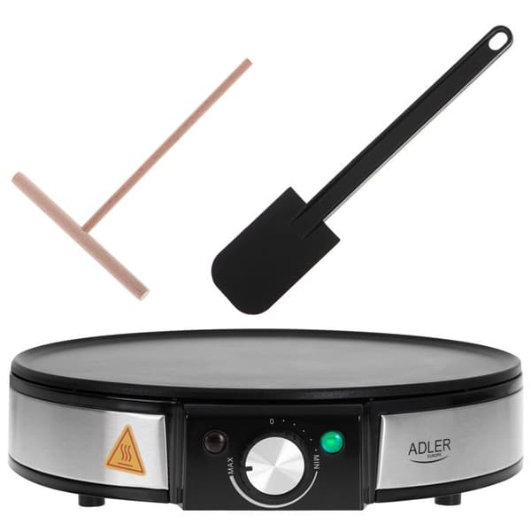 Crepe Maker, 30 cm diameter, non-stick beläggning, justerbar temperatur Adler AD3058 1600W Svart 07043