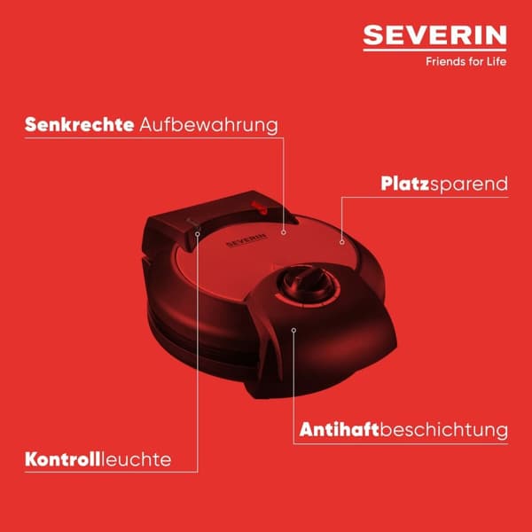 Vaffel Jern Severin WA 2103 Sort 1200 W