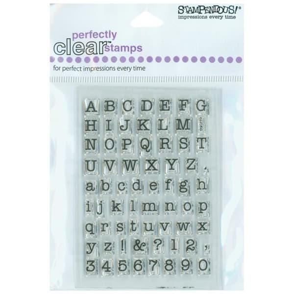 Stampendous 3" x 4" Small Alphabet Skrivmaskin Helt klart gummistämpelark - SSC219