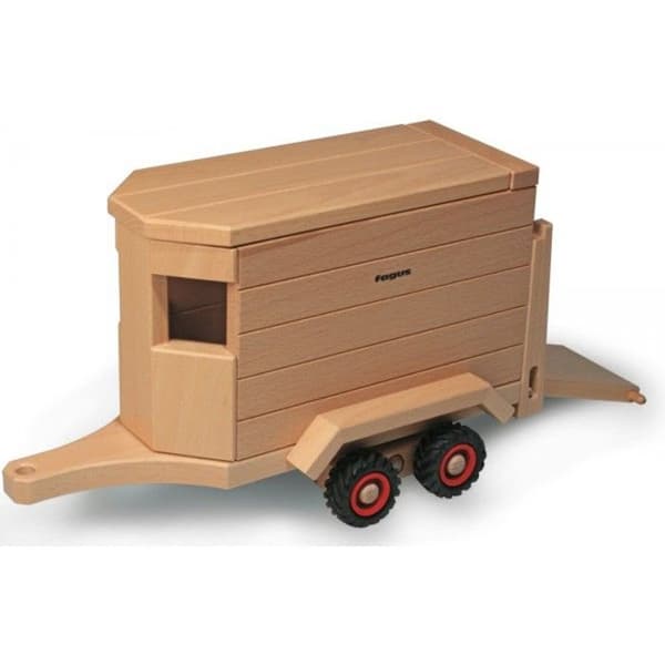 Trähästvagn - Fagus - 32cm - Brun, beige, orange och svart - För barn från 3 år och uppåt