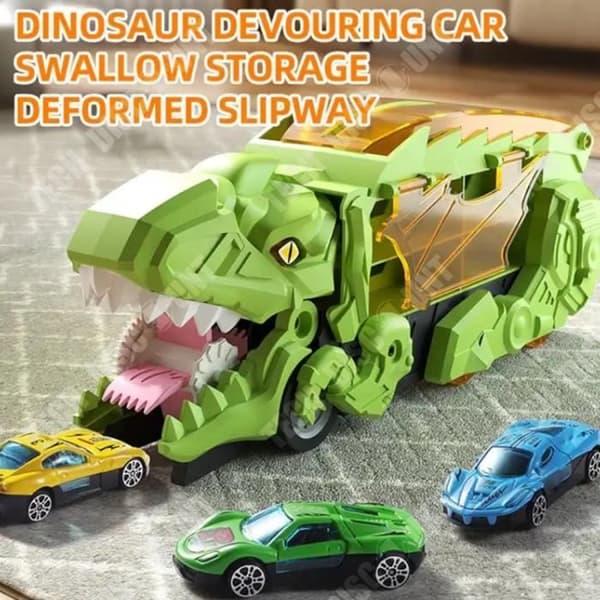 TD® Toy Dinosaur Cabinet Bil Dinosaurie Svälja Bil Förvaringsbar Barn Stora plastsimuleringsleksaker för pojkar