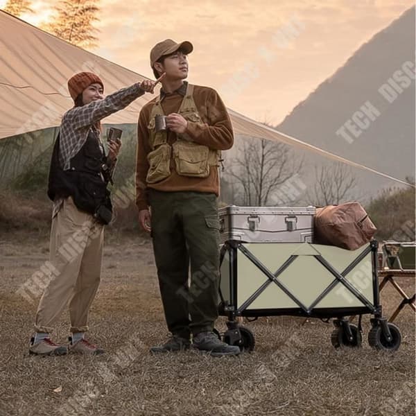 TD® Fällbar utomhuscampingvagn camping liten trailer fyrhjulig enkel hopfällbar lättviktscampingvagn