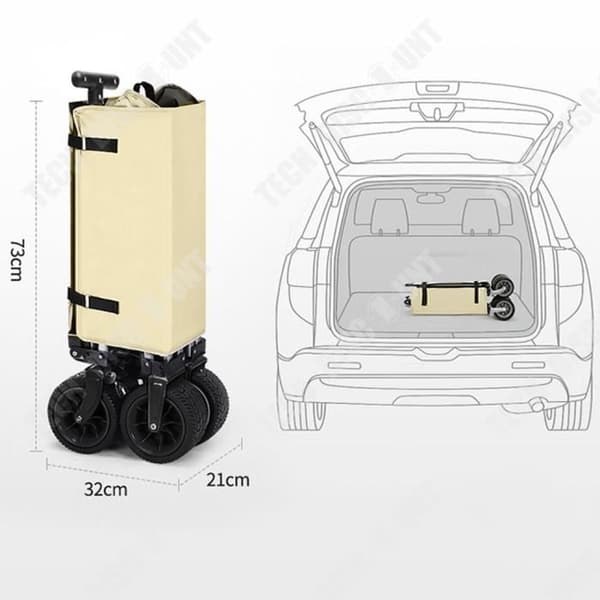 TD® Fällbar utomhuscampingvagn camping liten trailer fyrhjulig enkel hopfällbar lättviktscampingvagn