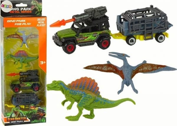 Remork - vagn Leantoys - 15950 - Dinosaurier Set bil med rymdraketremork