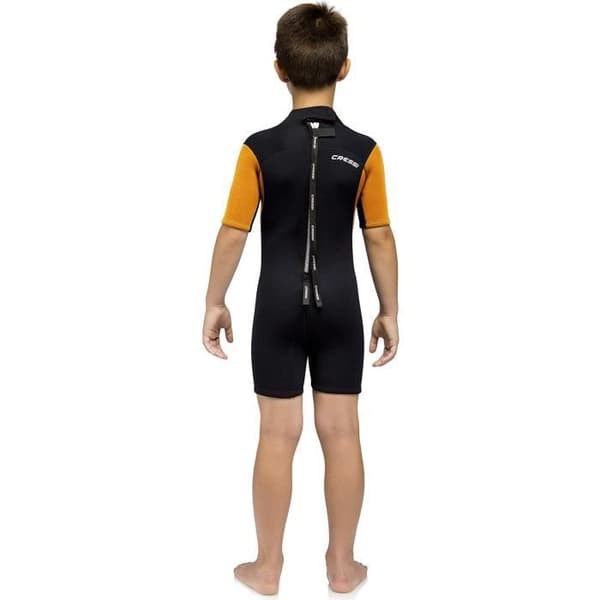 Cressi Med X Junior Shorty Våtdräkt Barn Unisex, Svart/Orange, L (L (12/13 år) - 8022983115825