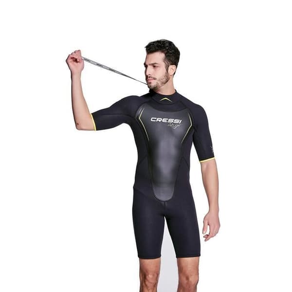 Cressi Altum Man 3 mm Våtdräkt Shorty Herr Premium Neopren 3 mm För Svart/Gul, M/M/3 - 8022983148830