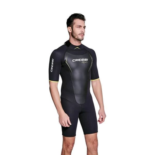 Cressi Altum Man 3 mm Våtdräkt Shorty Herr Premium Neopren 3 mm För Svart/Gul, M/M/3 - 8022983148830