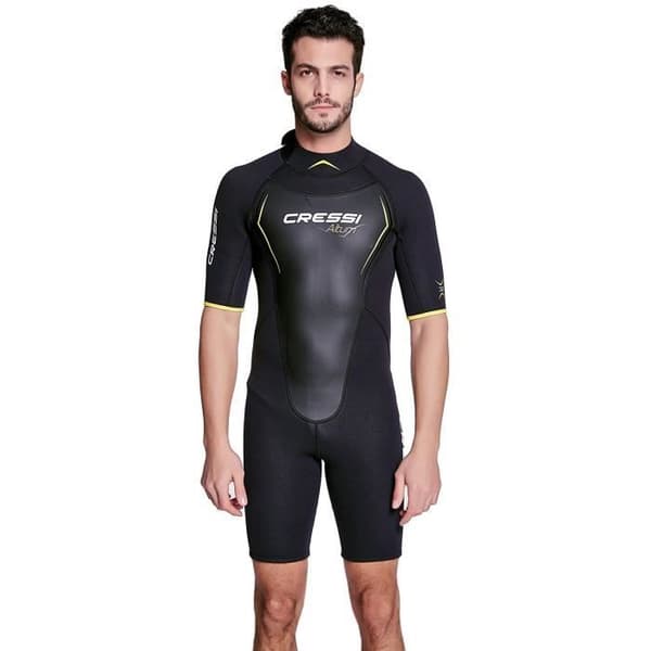 Cressi Altum Man 3 mm Våtdräkt Shorty Herr Premium Neopren 3 mm För Svart/Gul, M/M/3 - 8022983148830