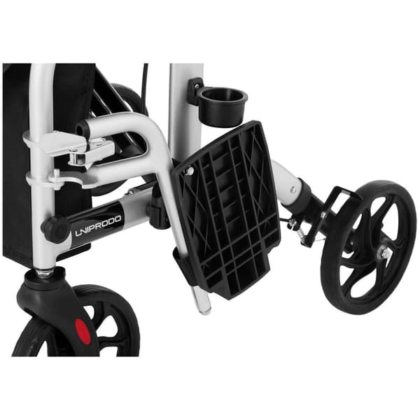 Uniprodo Rullator - transportrullstol - 2-in-1 - silver - 136 kg