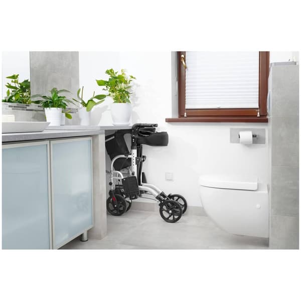 Uniprodo Rullator - transportrullstol - 2-in-1 - silver - 136 kg