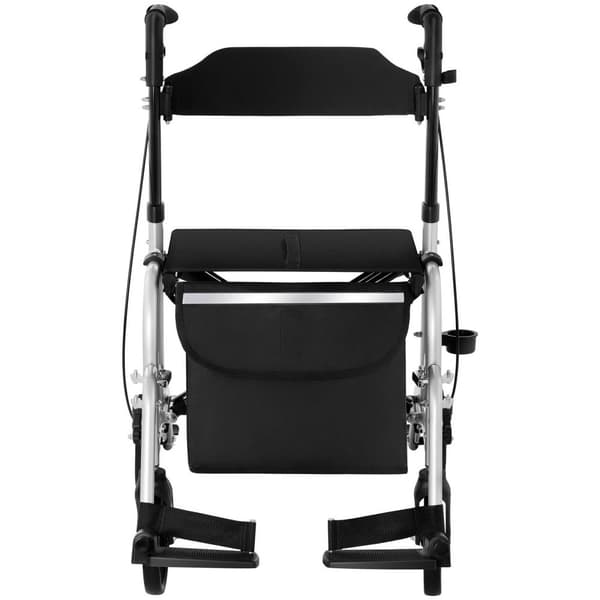 Uniprodo Rullator - transportrullstol - 2-in-1 - silver - 136 kg