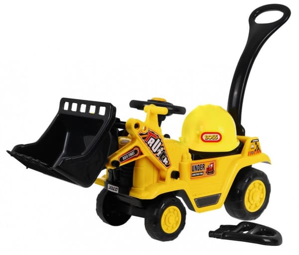 Klapvogn ride-on b?rne bulldozer + flytteske + horn + opbevaringsrum Potte + hjelm