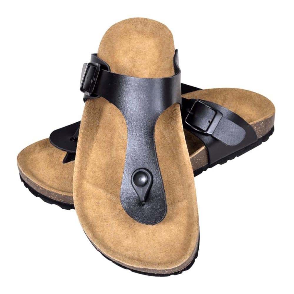 vidaXL Biokork sandaler kvinner flippflopp-design svart størrelse 40