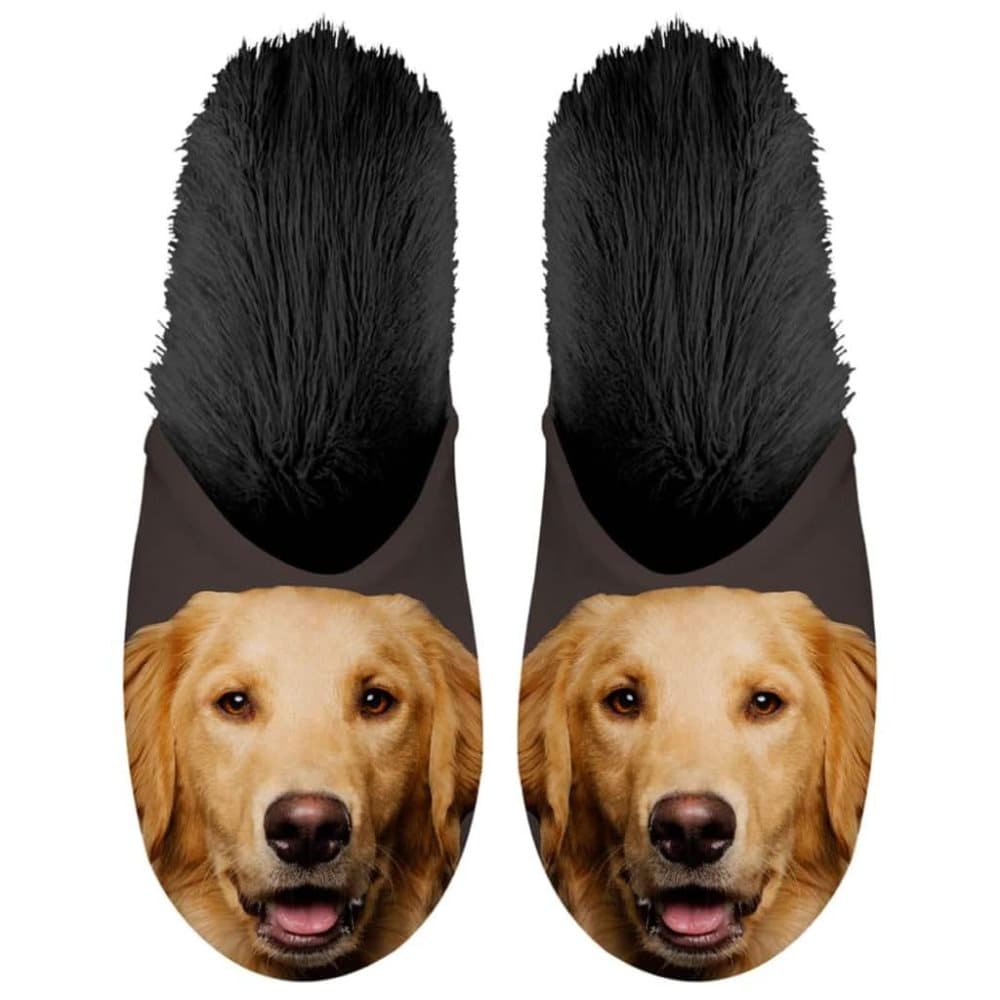 Plenty Gifts Dyretøfler plysj golden retriever svart str. 39-42 42549
