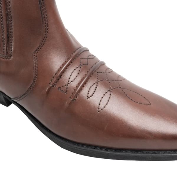 Woodland Mens Distressed Leather Gusset Western Ankle Boots