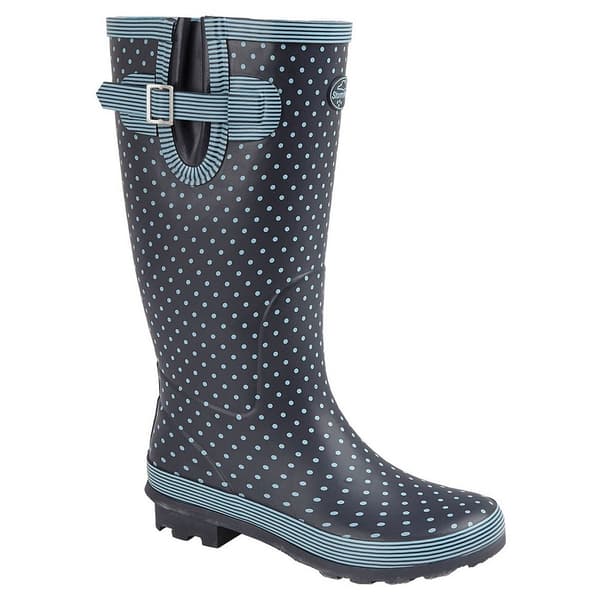Stormwells Womens/Ladies Polka Dot Wellington Boots Pale Blue Polka Dot/Navy 7 UK