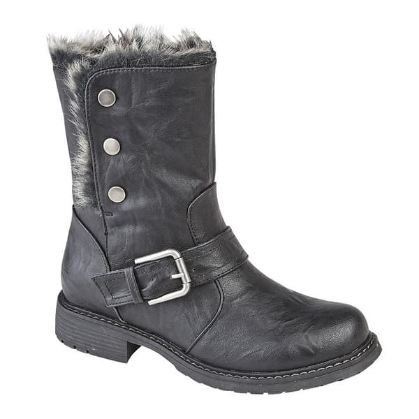 Cipriata Kvinnor/Damer Andreana Press Stud Fold Down Biker Style Leather Boot Black 9 UK