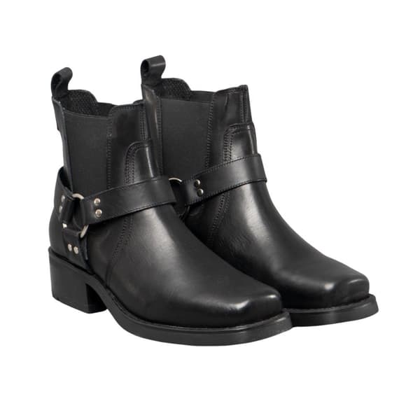 Woodland Mens Low Harley Gusset Harness Leather Boots Black 7 UK
