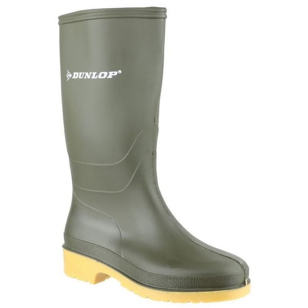 Dunlop Childrens/Kids Dull Wellies Green 10 Child UK