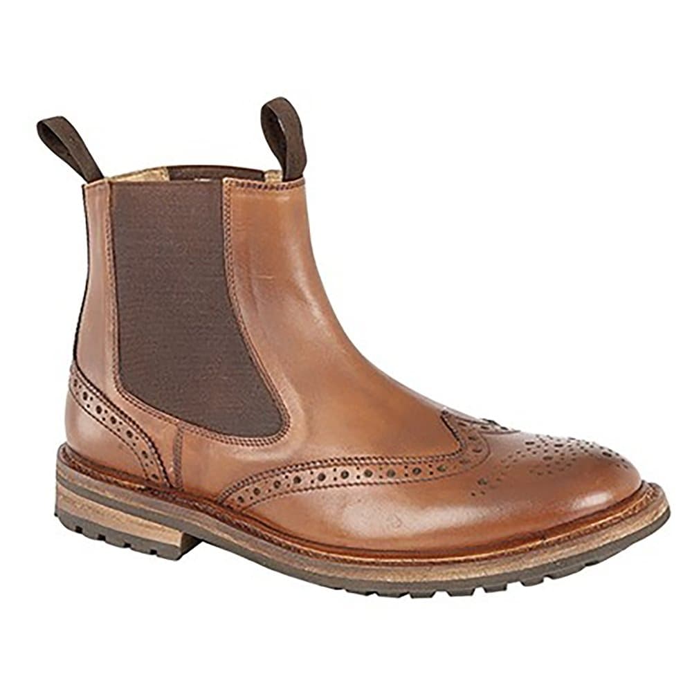 Woodland Brogue Design Gusset Dealer Boots för män