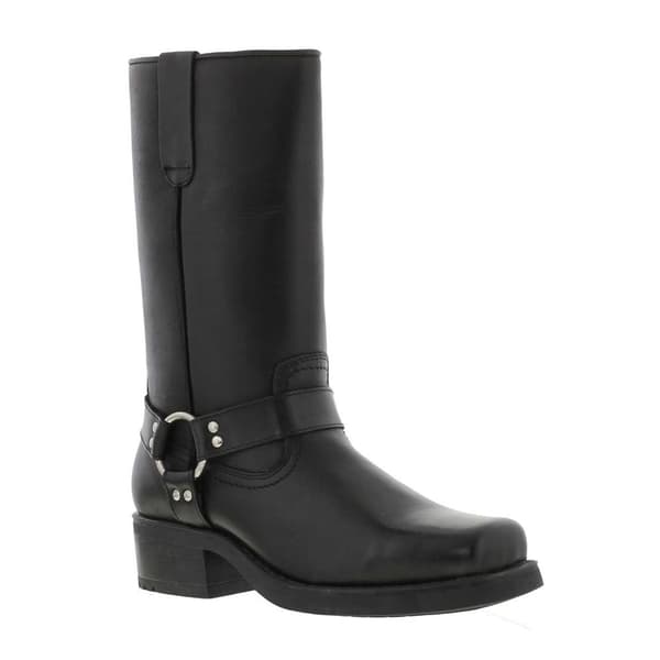 Woodland Hög Harley Western Harness läderstövlar för män Black 11 UK