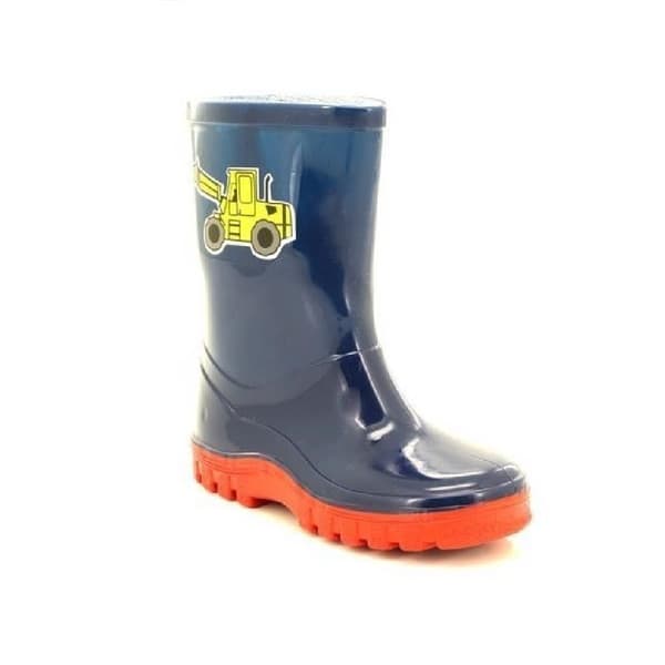 StormWells Pojkar Puddle Digger Wellingtons Navy Blue/Red 10 UK