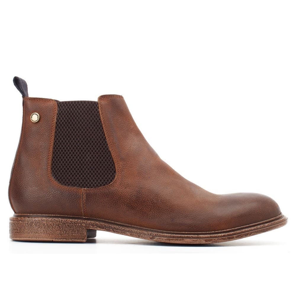 Base London Mens Flint Softy Pull On Leather Chelsea Boot