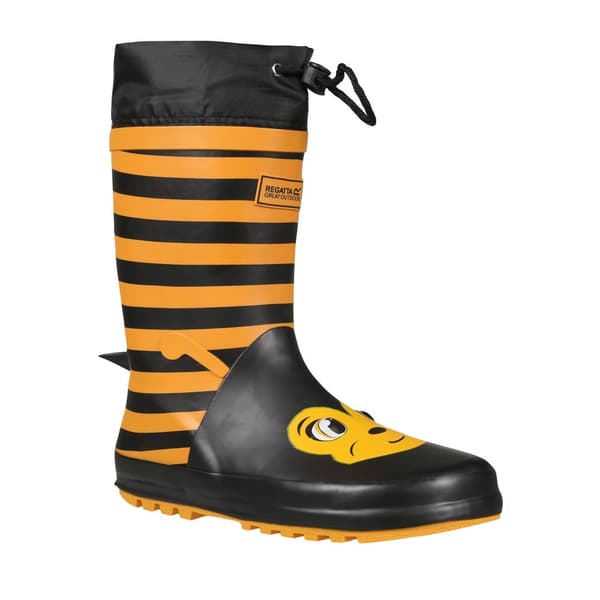 Dare 2B Childrens/Kids Mudplay Dinosaur Wellingtons Yellow/Black Stripe 2.5 UK