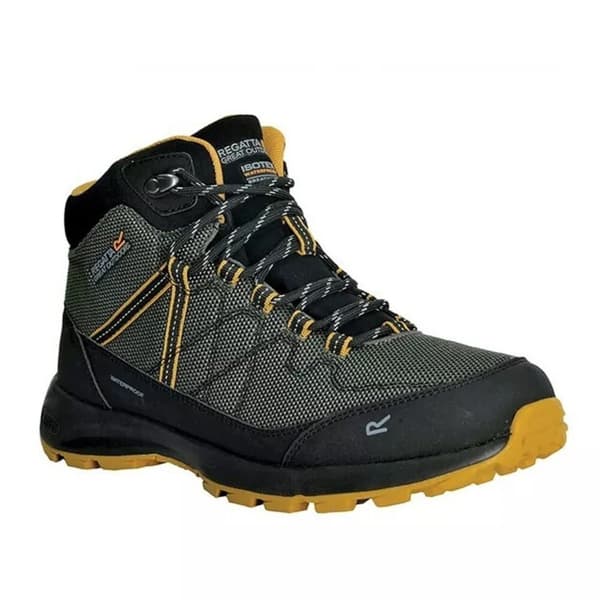 Regatta Mens Samaris Lite Walking Boots Dark Khaki/Yellow Gold 9.5 UK