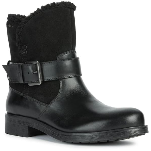 Geox Kvinnor/Damer Rawelle ankelstövlar i nappaläder Black 4 UK