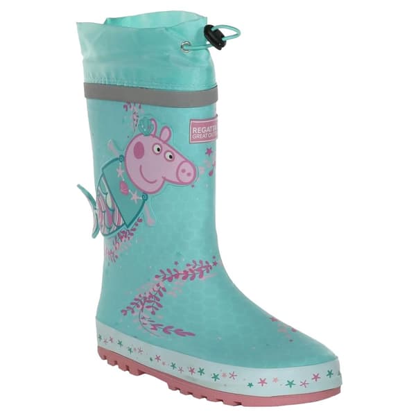 Regatta Barn/Kids Puddle Peppa Pig Wellington Boots Aruba Blue 12 UK Child