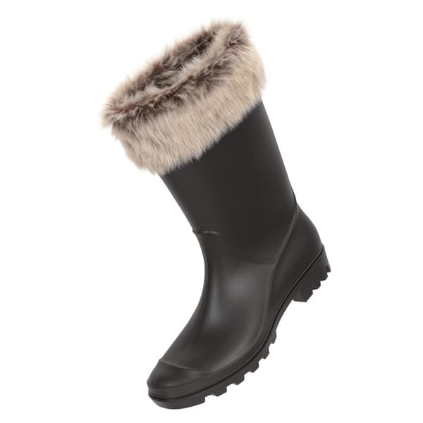 Mountain Warehouse Womens/Ladies Faux Fur Lined Wellington Boots Beige 8 UK