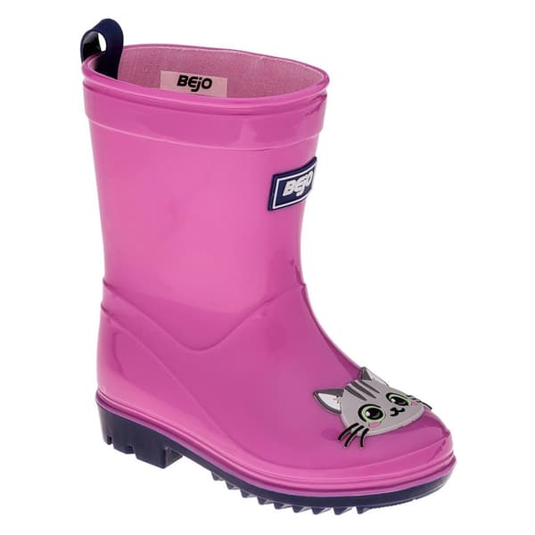 Bejo Childrens/Kids Cosy Cat Wellington Boots Super Pink/Medieval Blue 10 UK Child