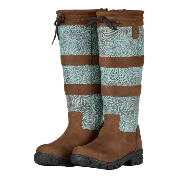 Dublin Womens/Ladies Whitam Grain Leather Calf Boots Brown/Turquoise 6.5 UK