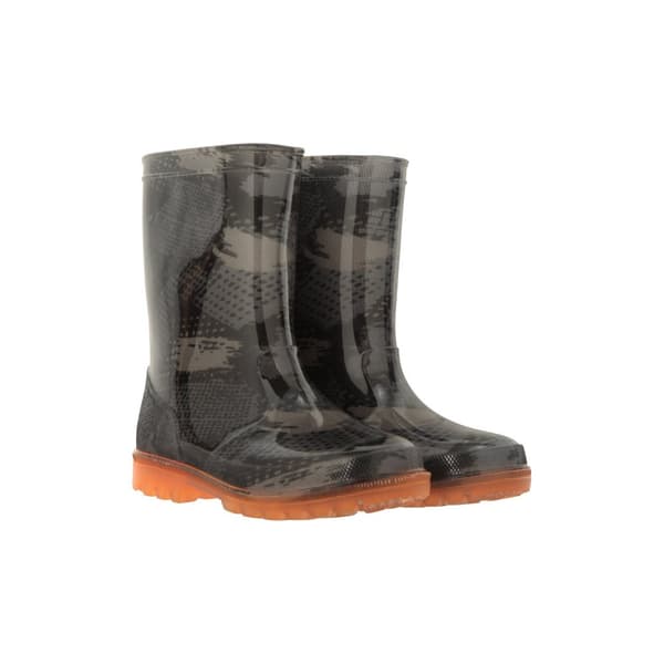 Mountain Warehouse Childrens/Kids Camouflage Flashing Lights Wellington Boots Black 5 UK