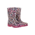 Miniatyrbillede 1 af 5: Mountain Warehouse Childrens/Kids Splashed Leopard Print Flashing Lights Wellington Boots